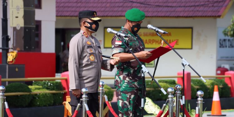 Kapolres Karimun Hadiri Upacara Pembukaan Pendidikan Dan Latihan Integrasi Dikmaba TNI AD dan Diktukba Polri TA 2021di SPN Polda Kepri