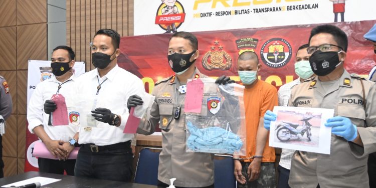 Kapolres Tanjungpinang Pimpin Konferensi Pers Tindak Pidana Pencabulan Terhadap Anak Dibawah Umur