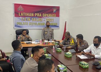 Latihan Pra Operasi Lilin Seligi 2021 Polres Kepulauan Anambas