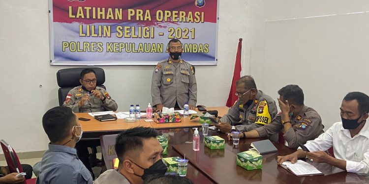 Latihan Pra Operasi Lilin Seligi 2021 Polres Kepulauan Anambas