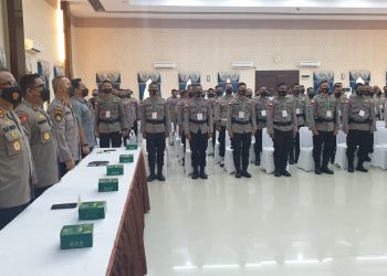 Personel Satbrimob Polda Kepri Ikuti Bimbingan Teknis Pelatihan Praoperasi Lilin-Seligi 2021 di GLK Polda Kepri.