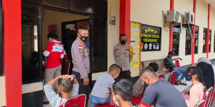 Polres Natuna Gelar Vaksinasi Covid-19 untuk Anak Usia 6-11 Tahun di Mapolsek Bunguran Timur