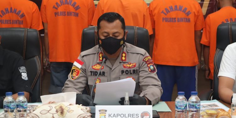 Awal Tahun 2022 Polres Bintan Tangkap 6 Pelaku Narkoba dan Amankan ¼ Ons Narkotika Jenis Sabu-Sabu