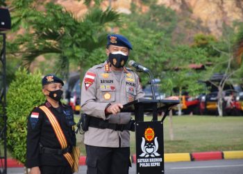 Dansat Brimob Polda Kepri Pimpin Apel Satuan dan Gelar Kendaraan serta Peralatan di Mako Satuan Brimob Polda Kepri