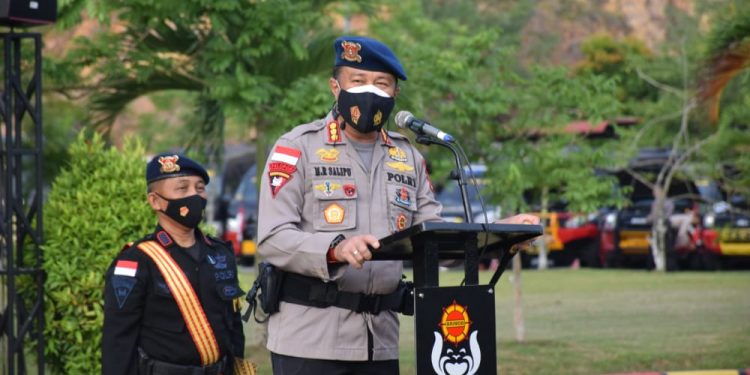 Dansat Brimob Polda Kepri Pimpin Apel Satuan dan Gelar Kendaraan serta Peralatan di Mako Satuan Brimob Polda Kepri