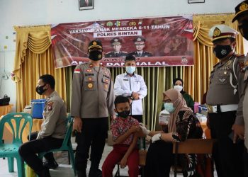 Hari Ini Polres Bintan Targetkan 1000 Lebih Anak Usia 6-11 Tahun di Vaksin Merdeka Polri