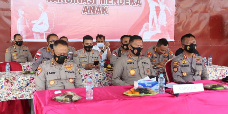 Kapolda Kepri Hadiri Percepatan Vaksinasi Merdeka Anak Secara Virtual
