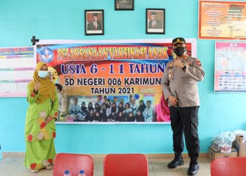 Polres Karimun Laksanakan Vaksinasi Anak Serentak Seluruh Indonesia