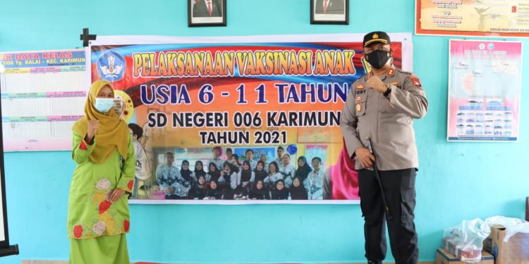 Polres Karimun Laksanakan Vaksinasi Anak Serentak Seluruh Indonesia