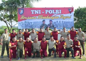Satbrimob Polda Kepri Gelar Apel Sinergitas Bersama Batalyon Infantri Raider Khusus 136/TS
