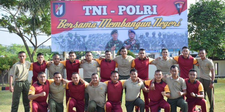 Satbrimob Polda Kepri Gelar Apel Sinergitas Bersama Batalyon Infantri Raider Khusus 136/TS