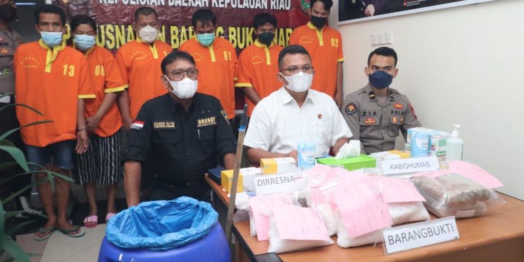 Pemusnahan Barang Bukti Narkotika Jenis Sabu dan Ganja Oleh Ditresnarkoa Polda Kepri