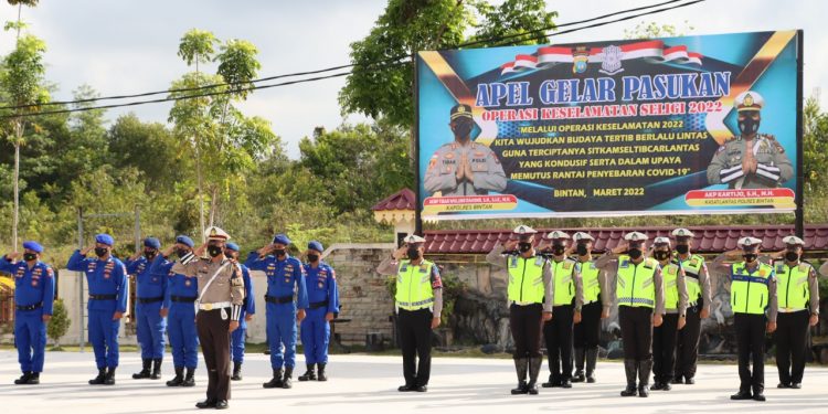 Kapolres Bintan Pimpin Apel Gelar Pasukan Operasi Keselamatan Seligi 2022