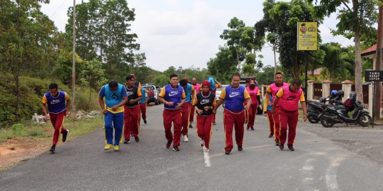 Personil Polres Bintan Laksanakan Ujian Kesamaptaan Jasmani (UKJ) Semester 1 Tahun 2022