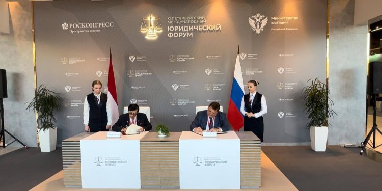 Indonesia dan Rusia Menandatangani MoU yang Bekerjasama di Bidang Hukum