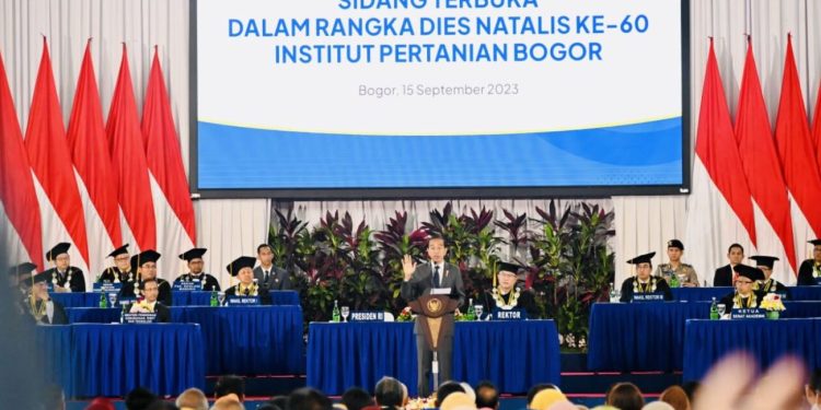Pidato Dies Natalis Ke-60 IPB, Presiden Dorong Inovasi Besar Hadapi Tantangan Krisis Global