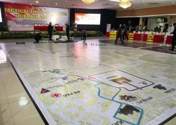 kegiatan POLRI Tactical Floor Game (TFG) dalam rangka pengamanan kunjungan Paus Fransiskus ke Indonesia