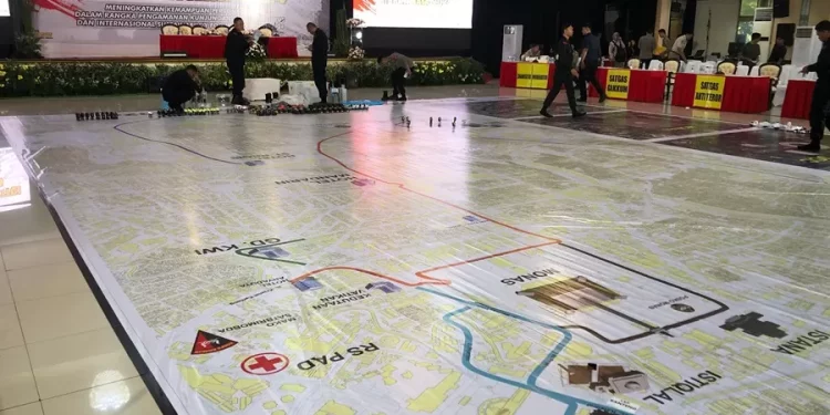 kegiatan POLRI Tactical Floor Game (TFG) dalam rangka pengamanan kunjungan Paus Fransiskus ke Indonesia