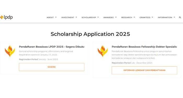 Pendaftaran Beasiswa LPDP Tahap 1 2025 Dibuka, Ini Informasi Lengkapnya
